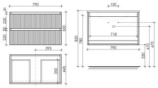 Подвесная тумба под раковину Sancos Snob T SNT80W 80см Bianco